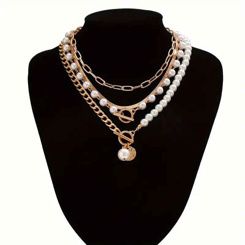 NOVARA | MODERN PEARL LAYERED NECKLACE SET