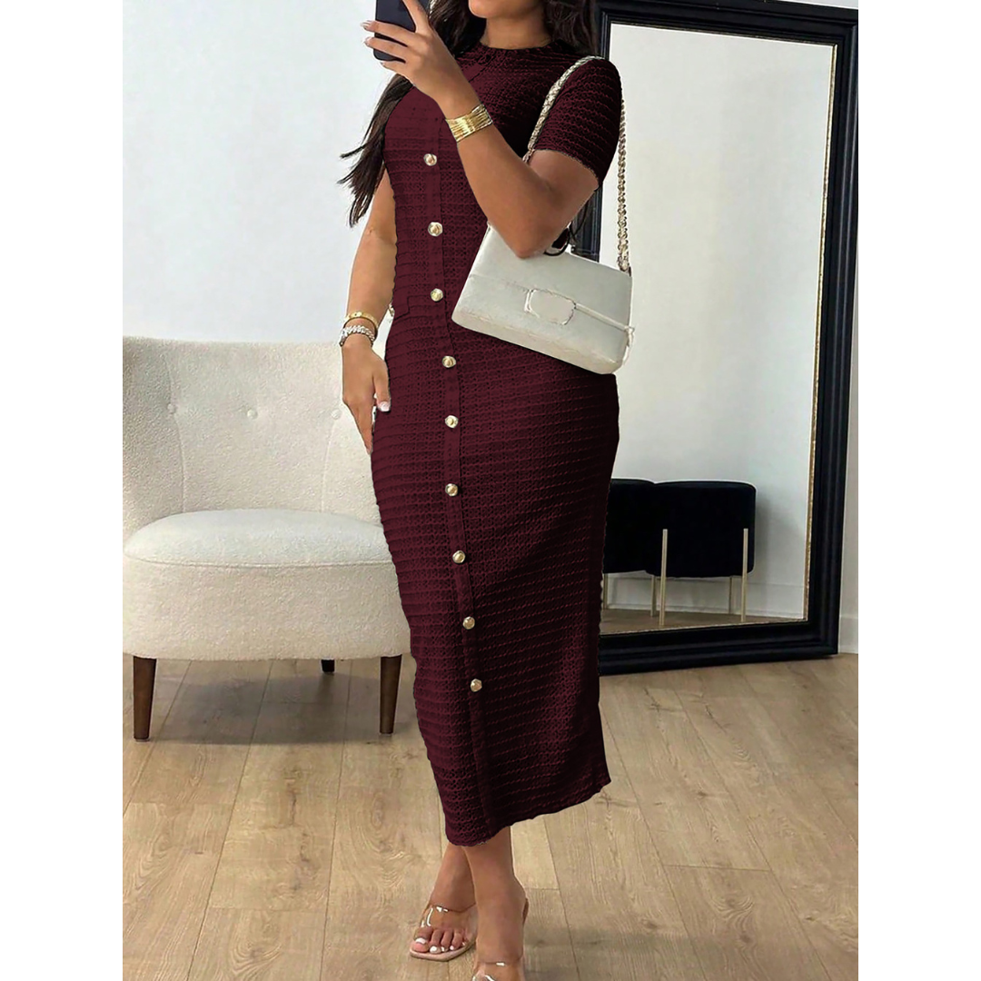 Alina | Crew Neck Midi Dress