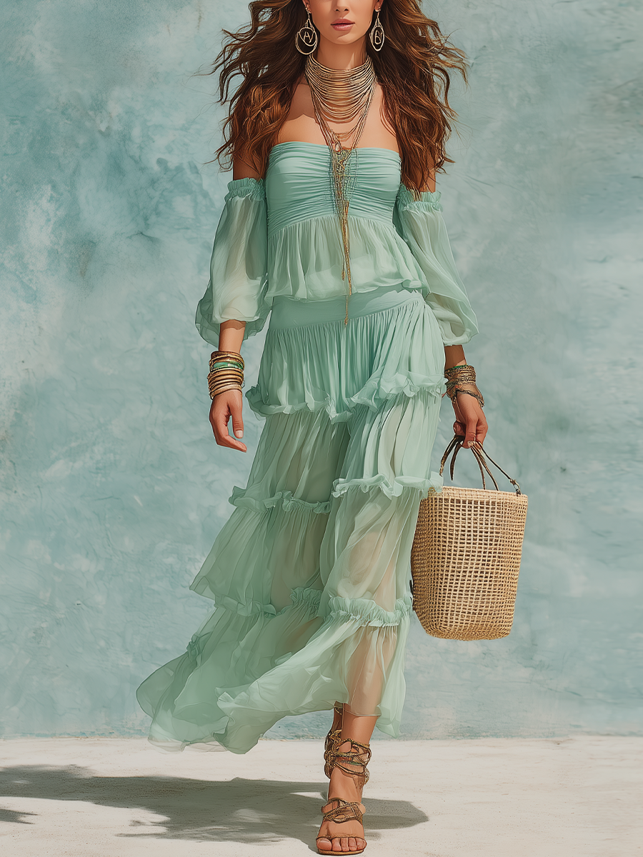 Chelsea Monroe ™ | Fresh Mint Green Ruffled Skirt Set