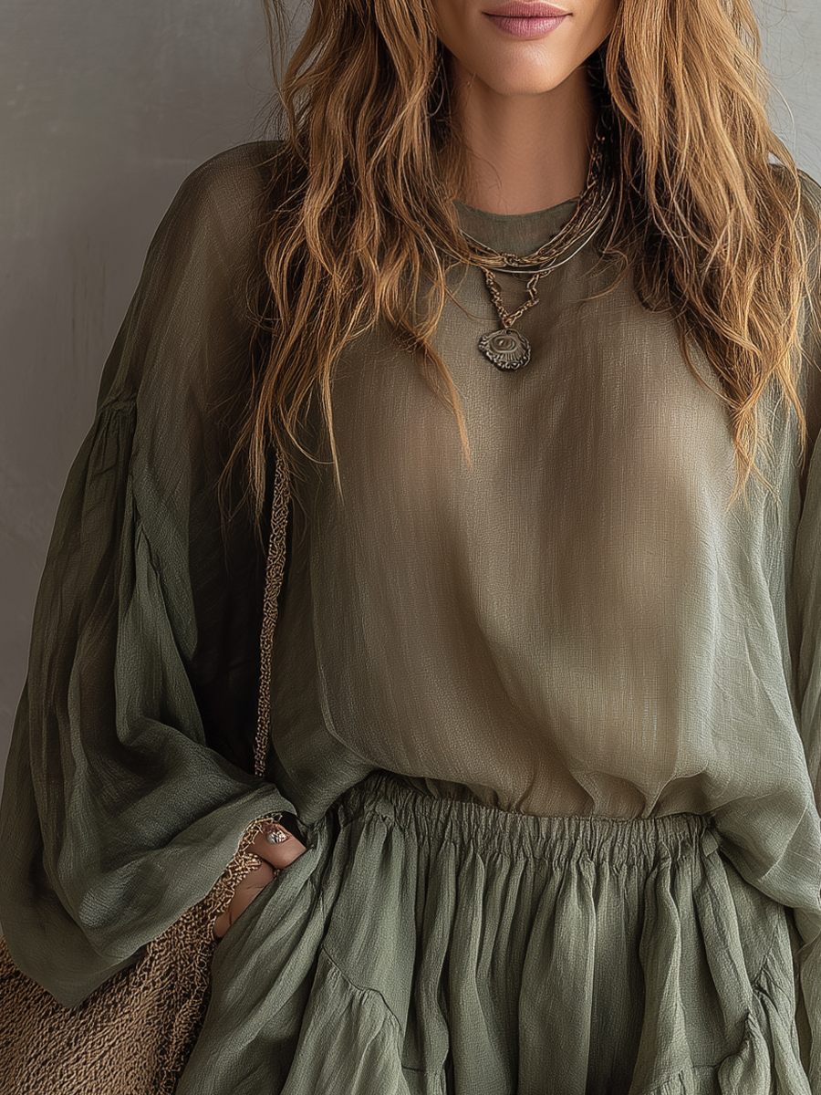 Chelsea Monroe ™ | Boho Elastic Waist Bubble Short Set
