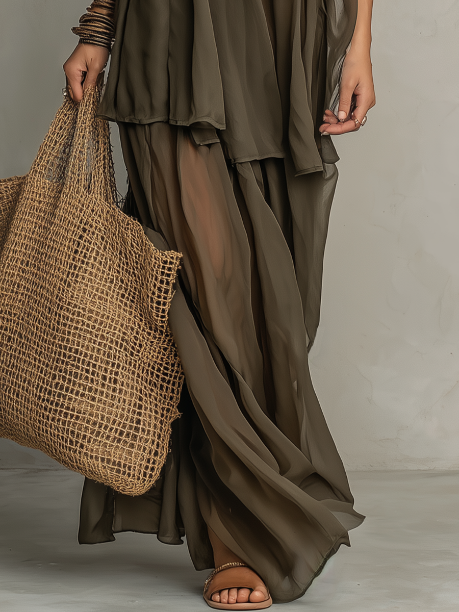Chelsea Monroe ™ | Ethereal Sleeveless Sheer Tiered Set