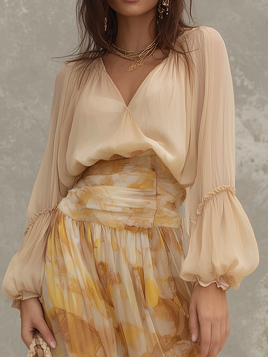 Chelsea Monroe ™ | Soft Printed High-Waist Maxi Skirt Set