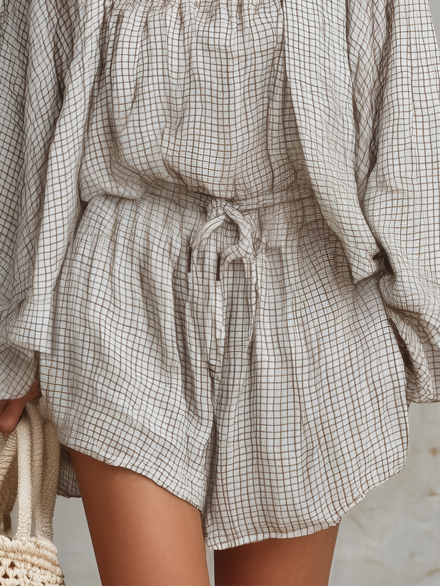 Chelsea Monroe ™ | Relaxed Textured Check Lounge Set