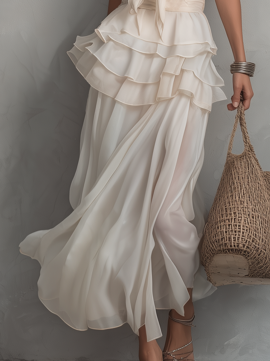 Chelsea Monroe ™ | Elegant Layered Chiffon Skirt Set
