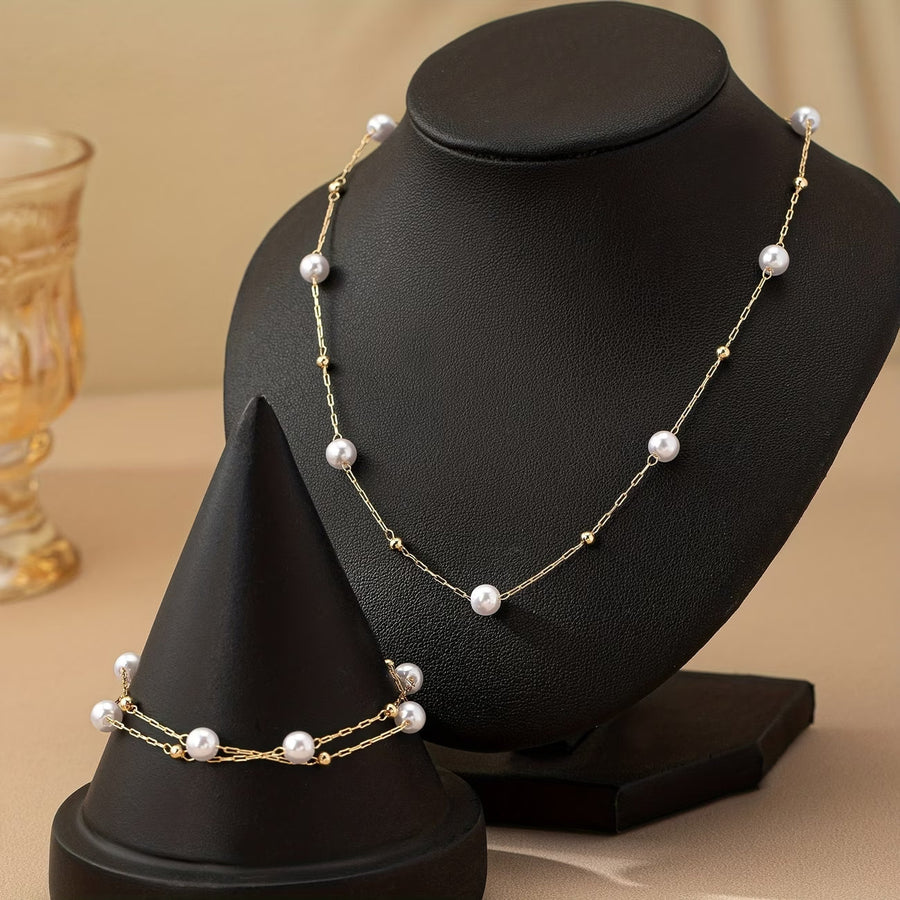 LILIANA | DAINTY PEARL CHAIN JEWELLERY SET