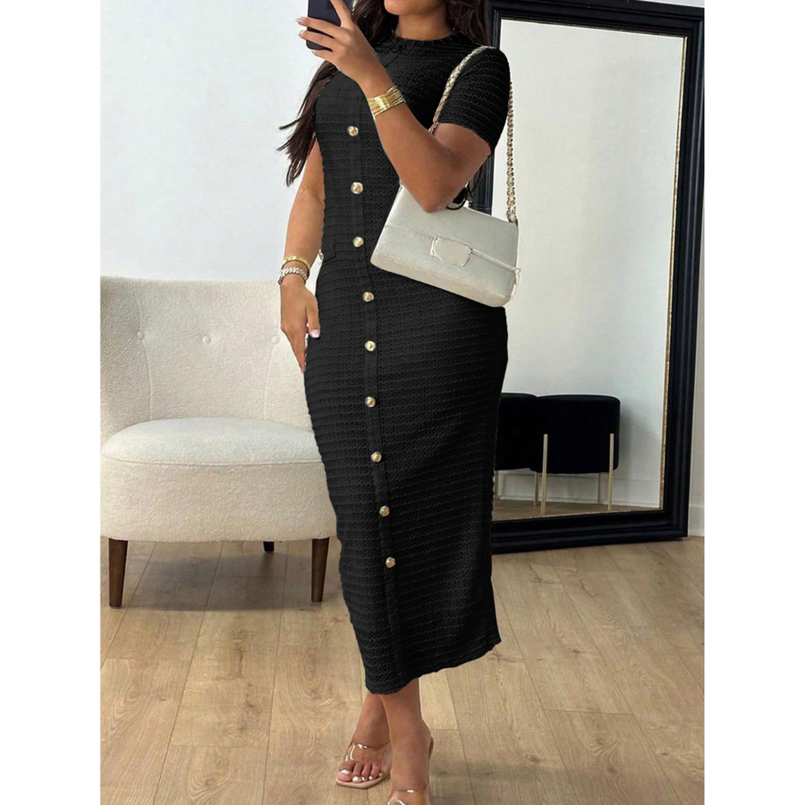 Alina | Crew Neck Midi Dress
