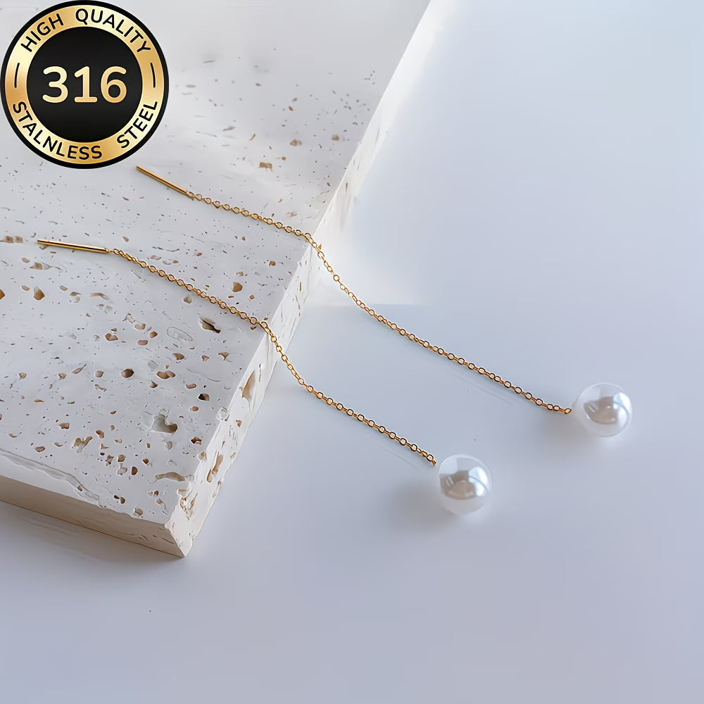 ADELINE | LONG TASSEL PEARL EARRINGS