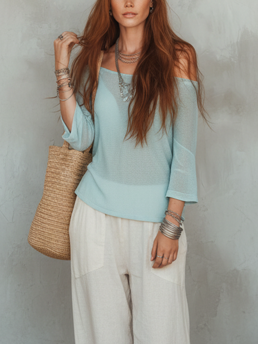 Chelsea Monroe ™ | Light Blue Knitted Sweater