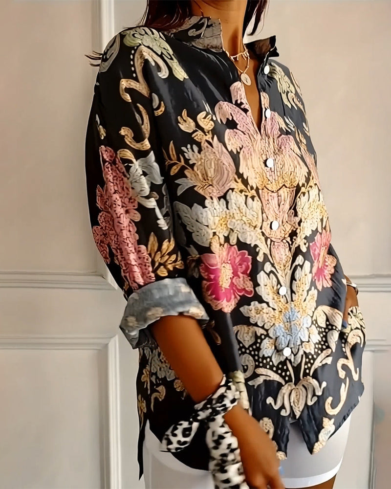 Millie™ - Printed Collar Shirt Button-Up
