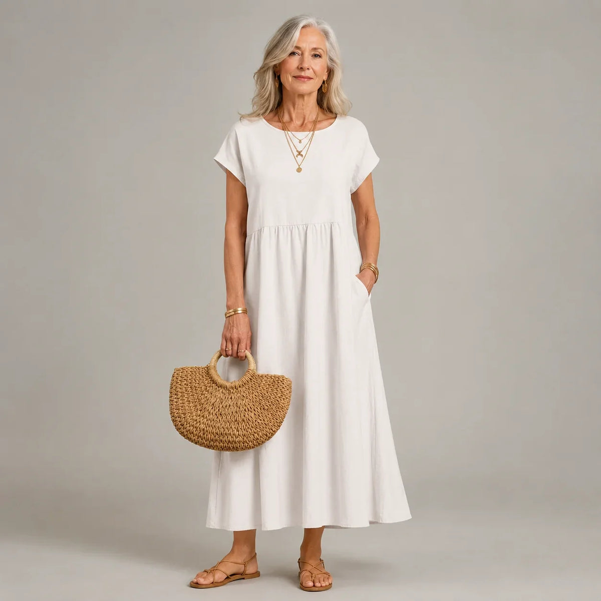 Gabrielle — Elegant Timeless Flowing Midi Dress