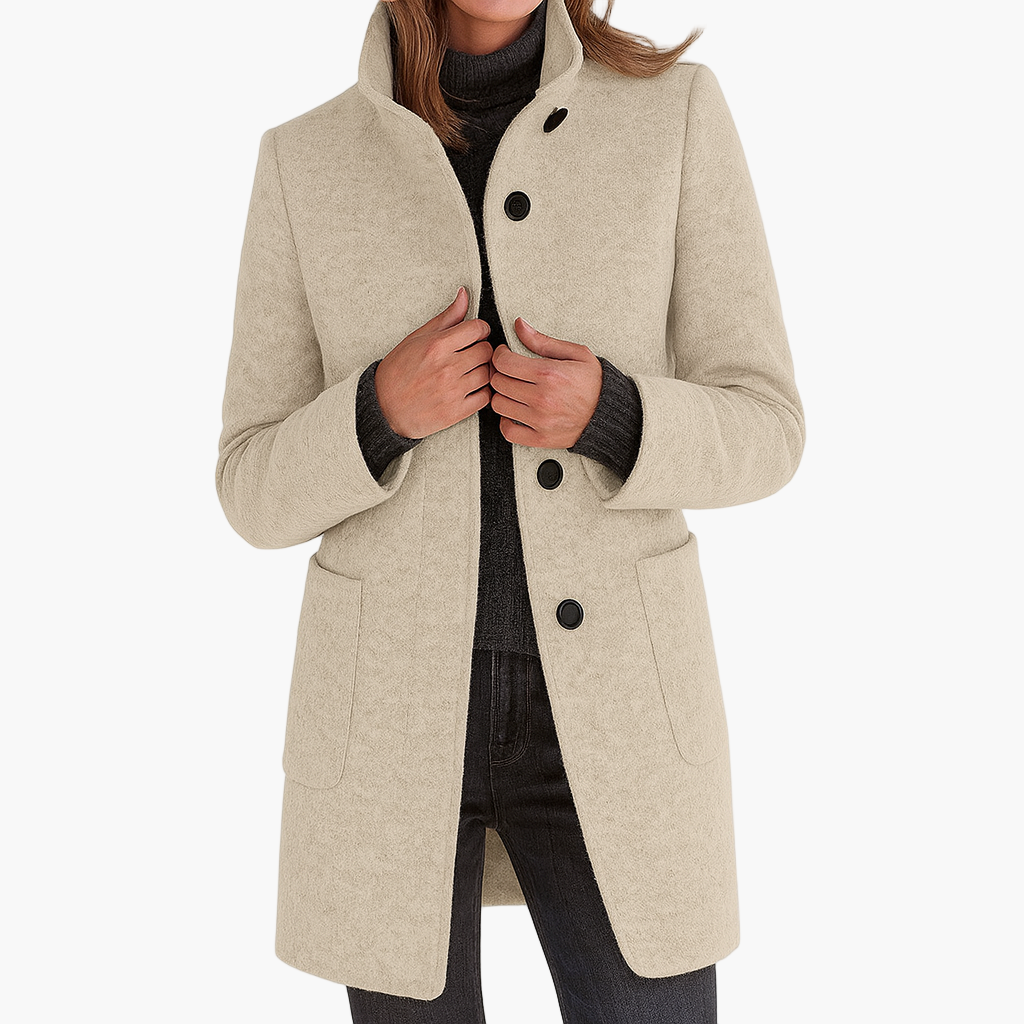 Petra | Women's Wool Coat with Elegant Fit and Classic Buttons