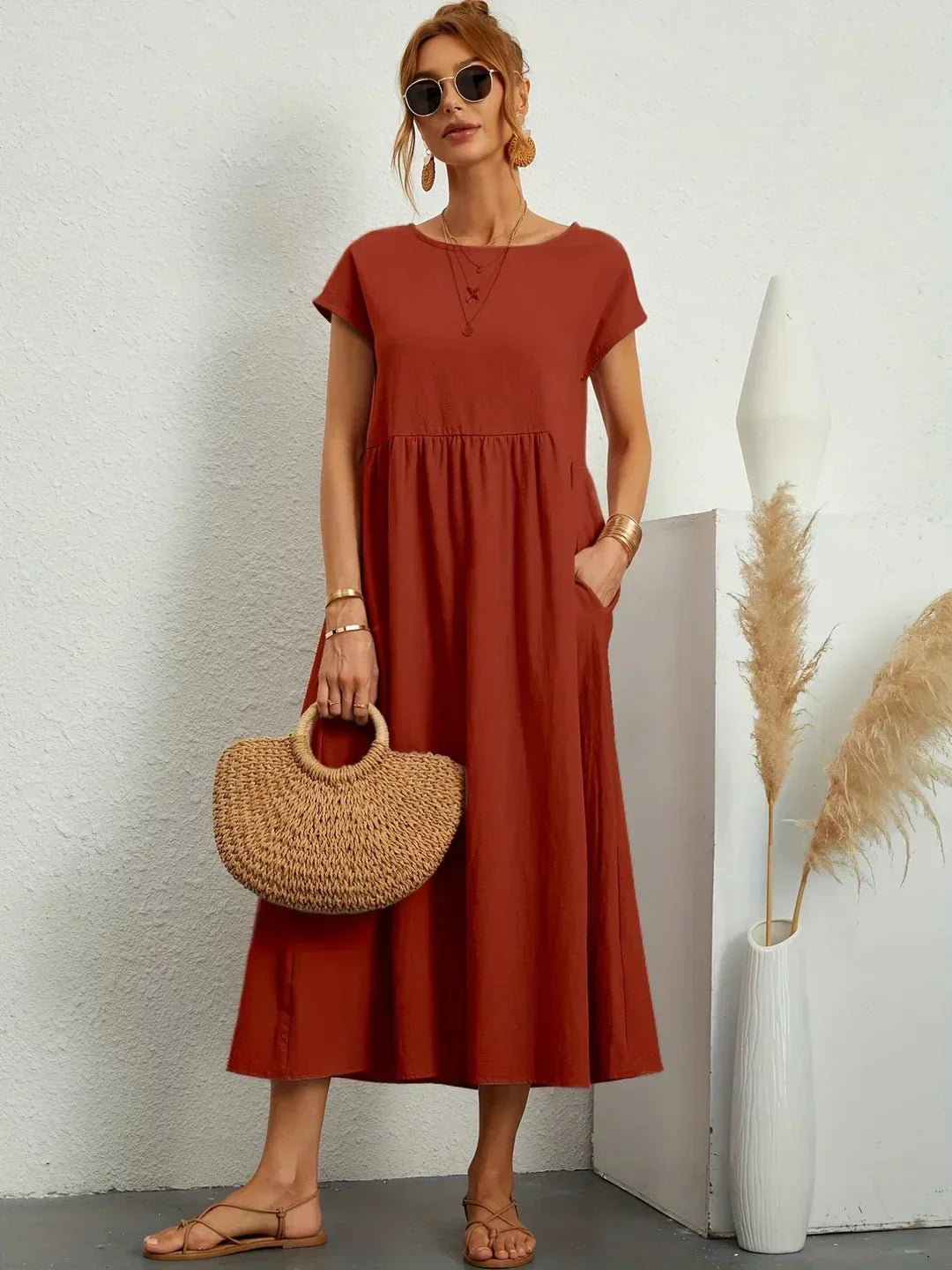 Gabrielle — Elegant Timeless Flowing Midi Dress