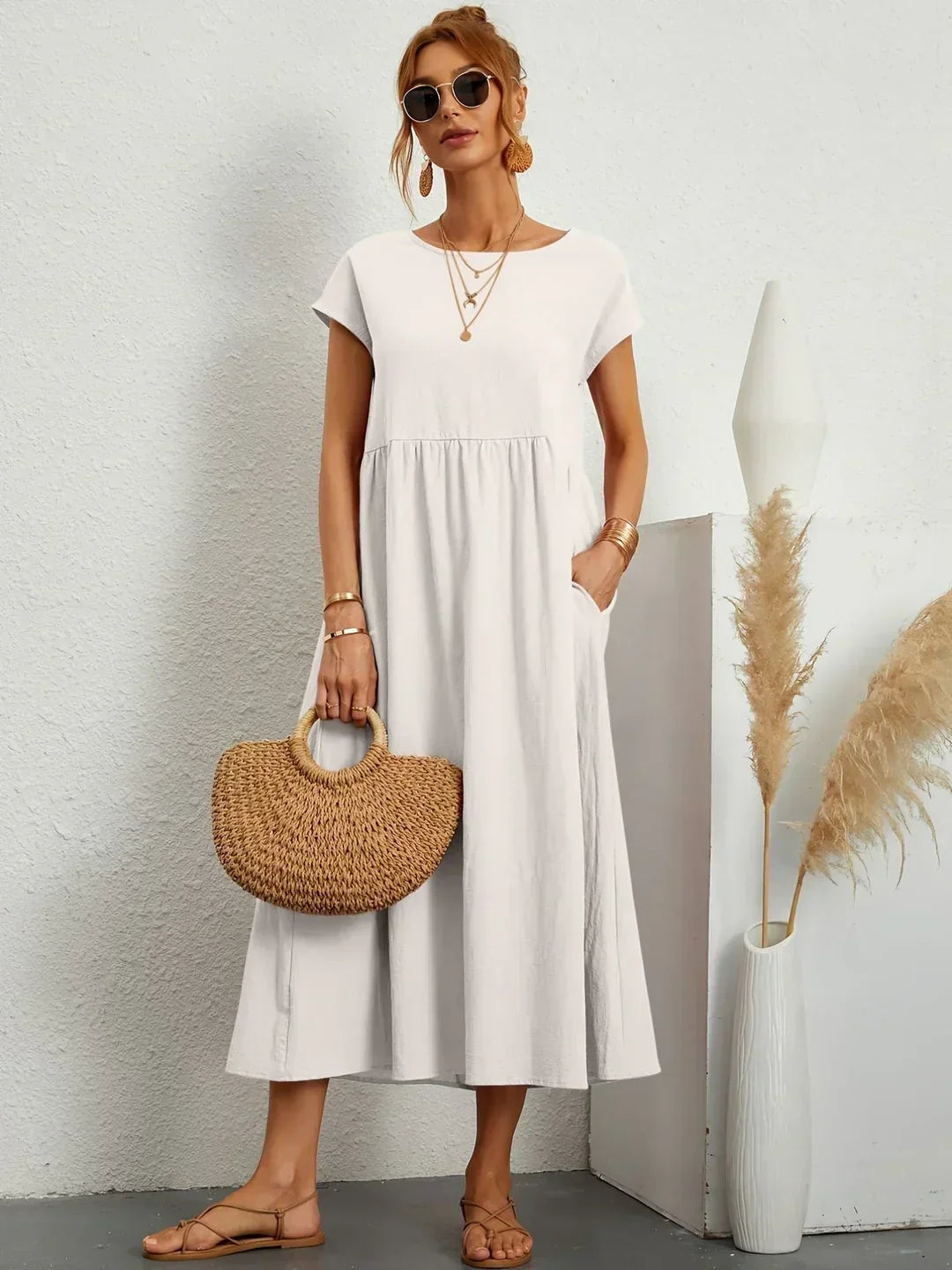 Gabrielle — Elegant Timeless Flowing Midi Dress