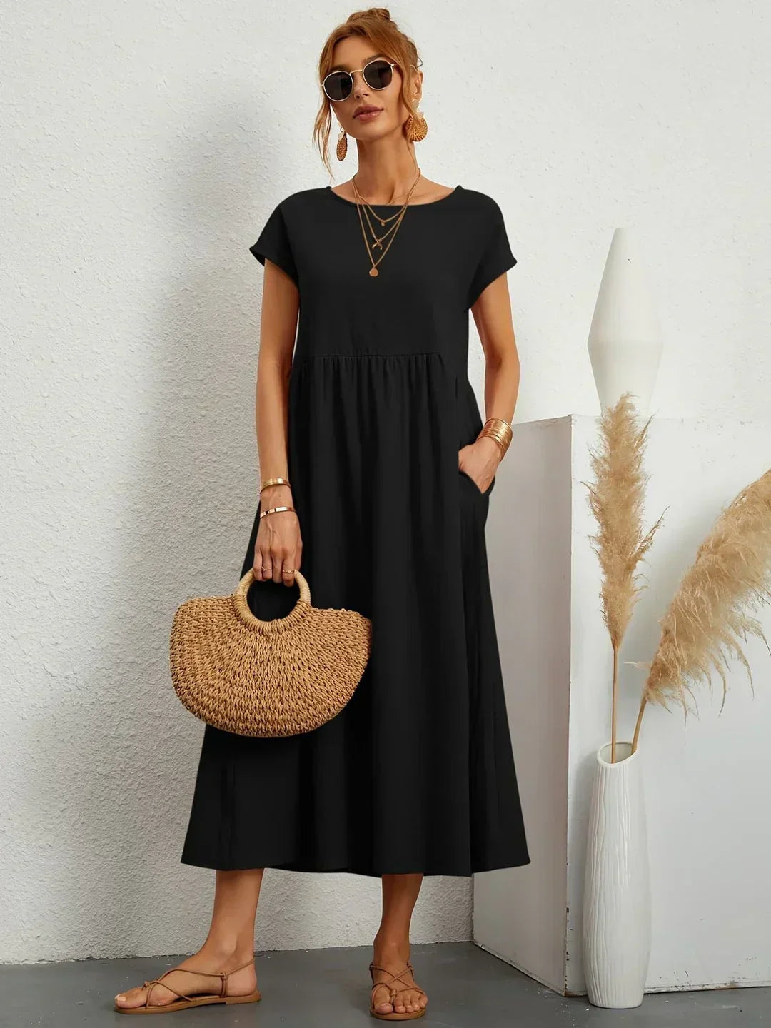 Gabrielle — Elegant Timeless Flowing Midi Dress