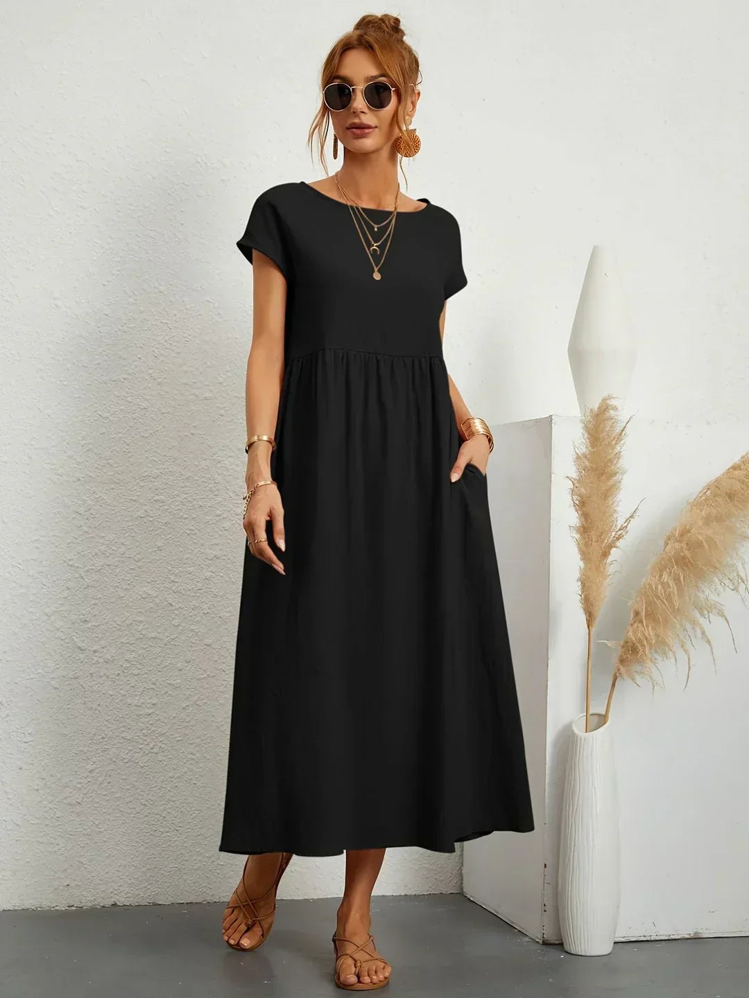 Gabrielle — Elegant Timeless Flowing Midi Dress