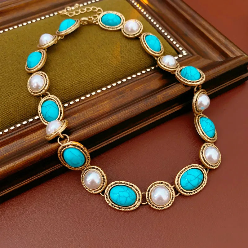 TURQUESSA | ANTIQUE TURQUOISE PEARL SET