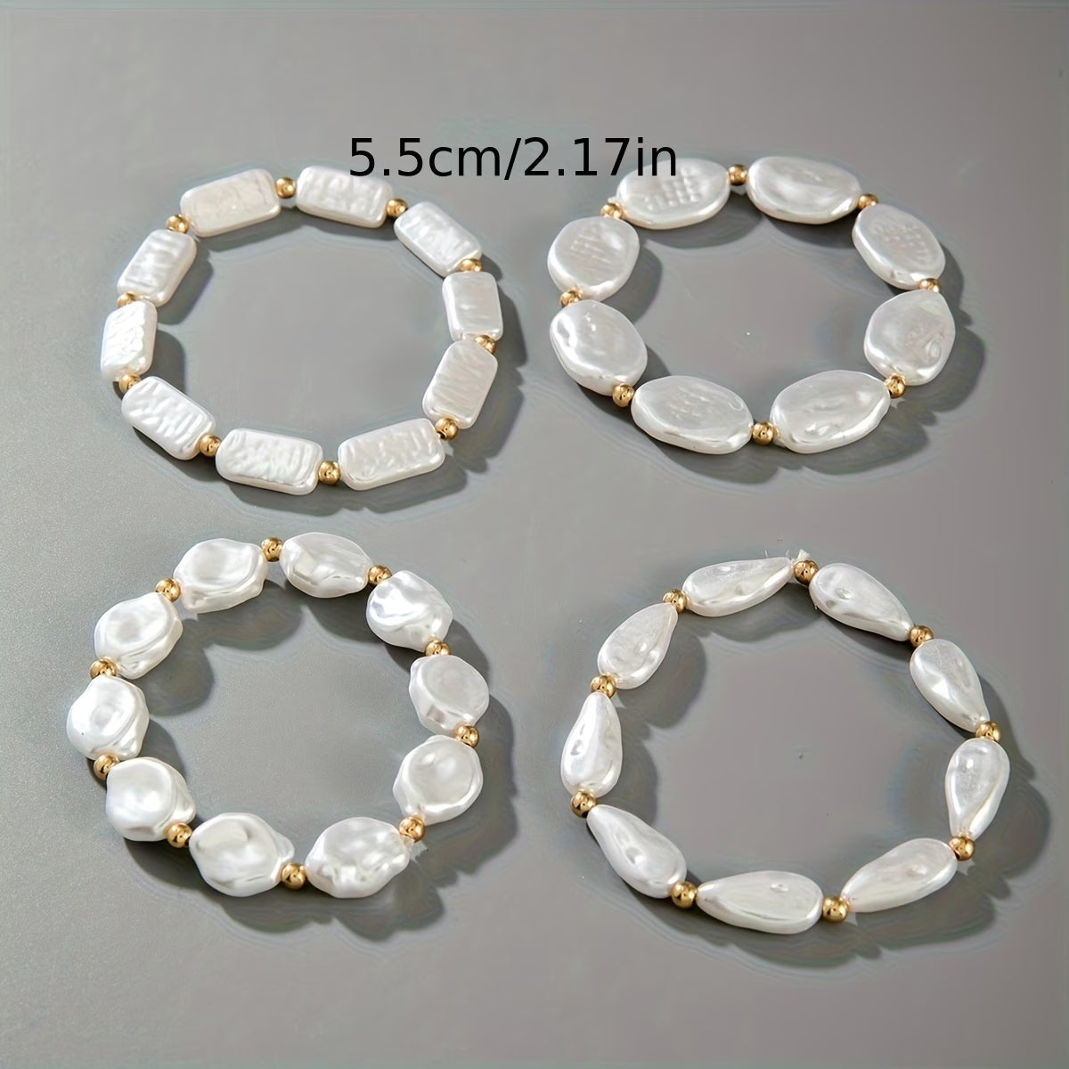 VALORA | PEARL STATEMENT BRACELET SET OF 4