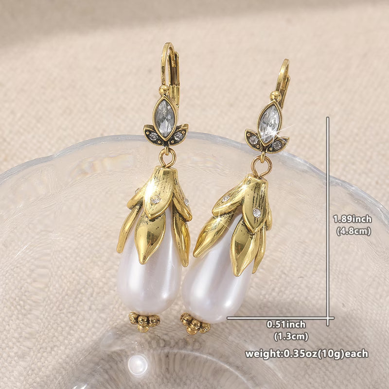 FERN | VINTAGE BOTANICAL PEARL EARRINGS