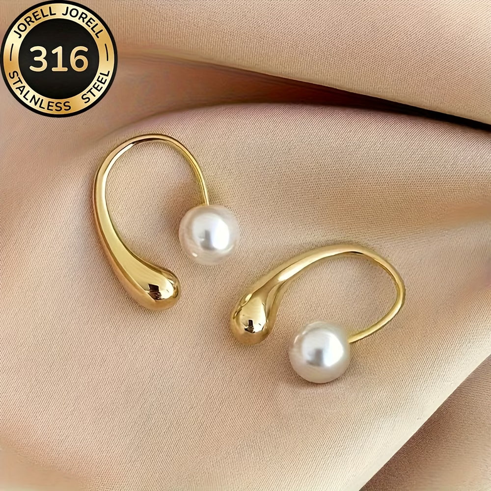 ELARA | MINIMALIST ARC PEARL EARRINGS