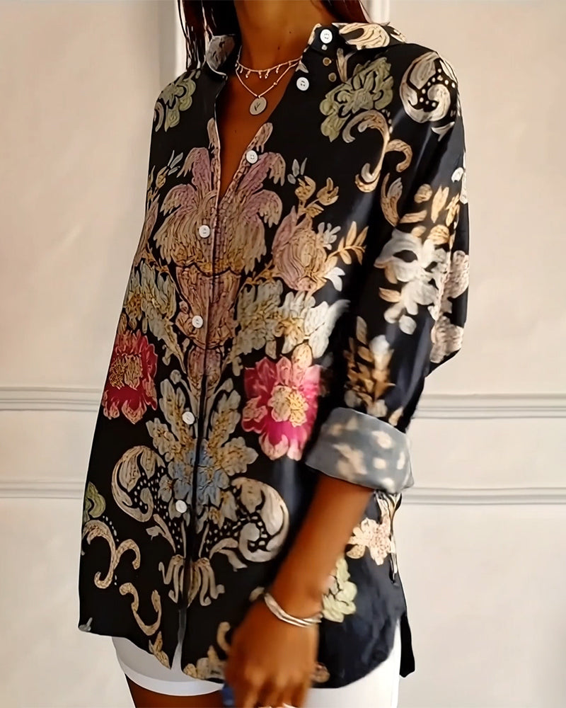 Millie™ - Printed Collar Shirt Button-Up