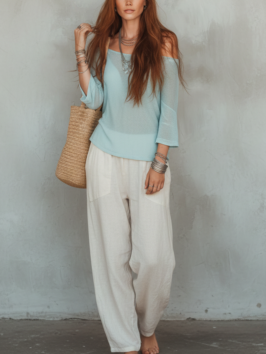 Chelsea Monroe ™ | Light Blue Knitted Sweater