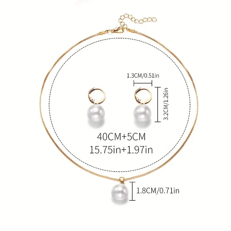GRACELYN | ELEGANT GRACEFUL PEARL NECKLACE SET