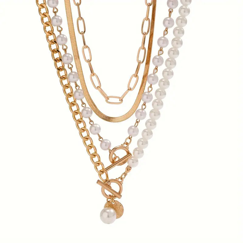 NOVARA | MODERN PEARL LAYERED NECKLACE SET