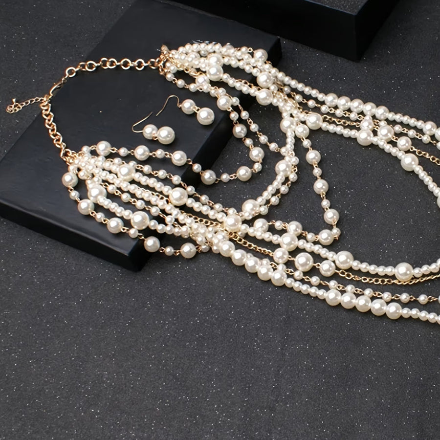 ZARIA | BOHO MULTI-LAYERED PEARL STATEMENT SET