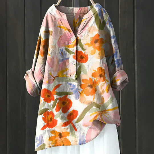 Elidi™ – Airy and Comfortable Linen Blouse with Buttons