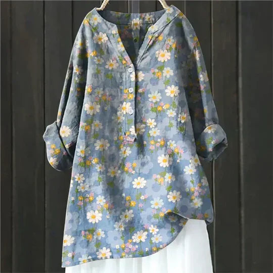 Elidi™ – Airy and Comfortable Linen Blouse with Buttons
