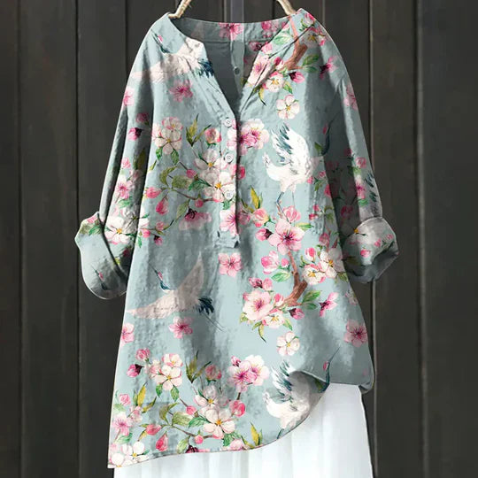 Elidi™ – Airy and Comfortable Linen Blouse with Buttons