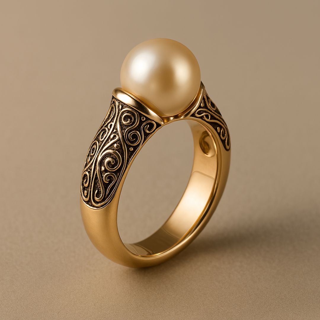AURELIANE | TIMELESS VINTAGE PEARL GOLD RING