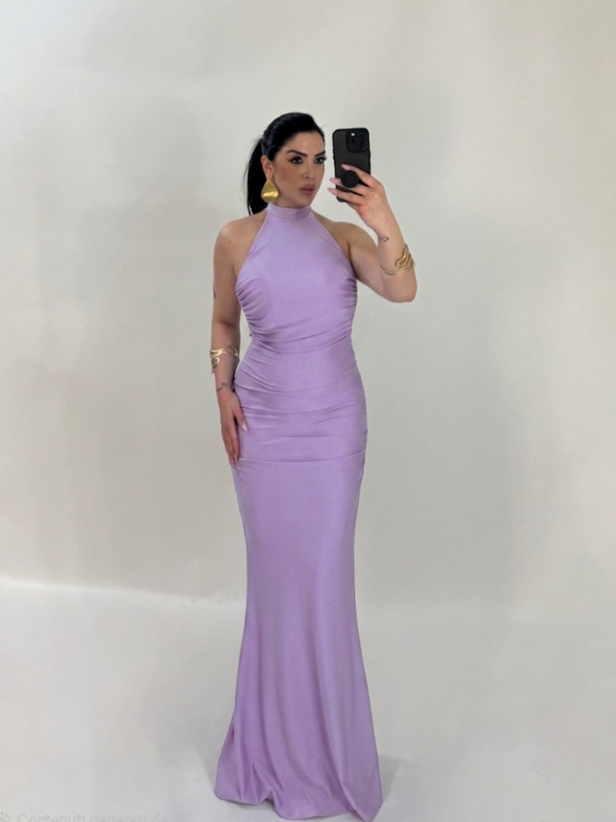 Mermaid-style long dress with back neckline “The Best”